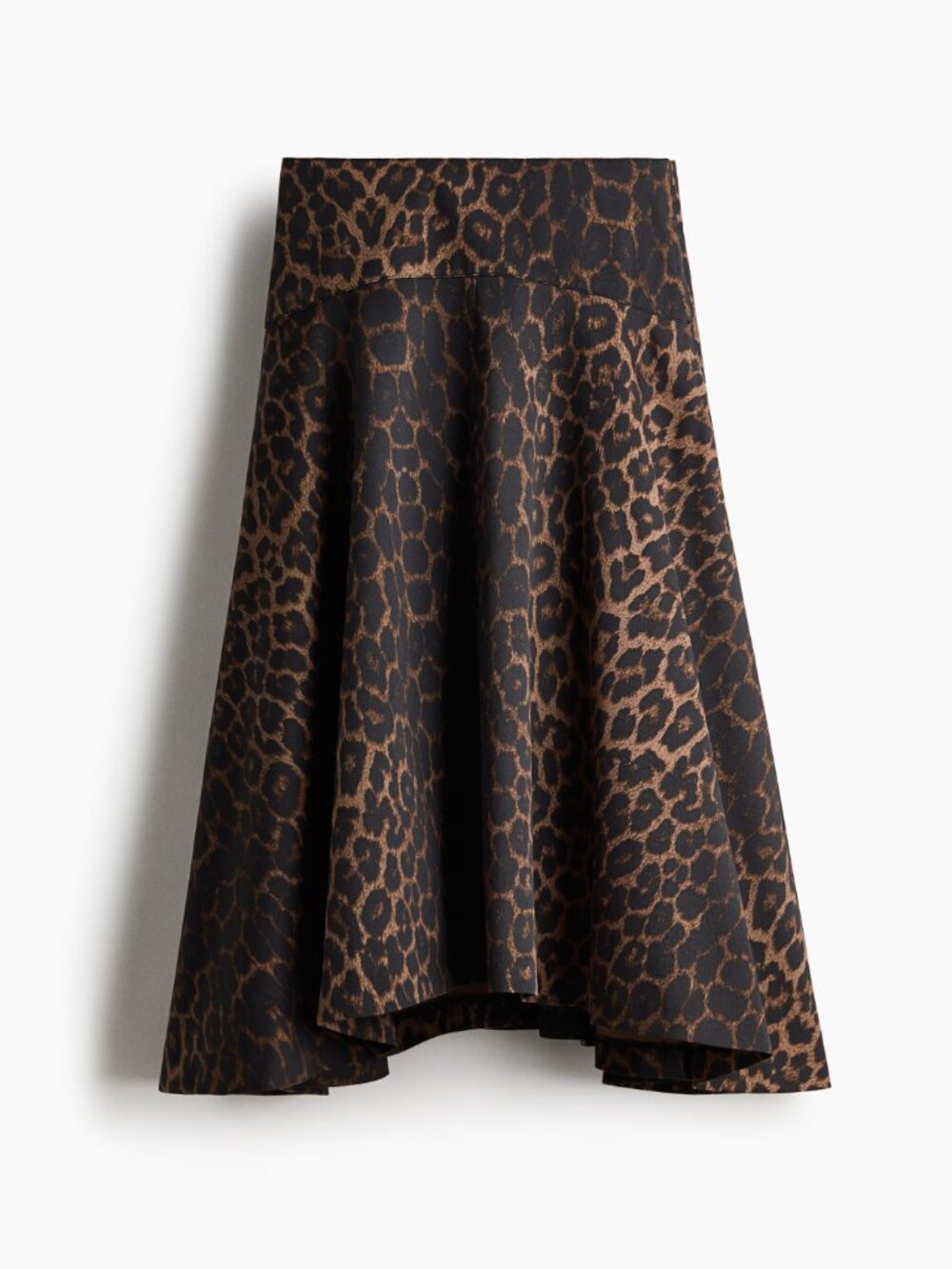 H&M Leopard Print Circle Skirt 14 Midi Flared Animal Print Y2K Coquette NWT